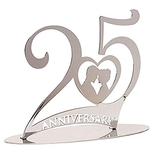 dekora 305062 Hochzeitsdeko | Cake Topper Hochzeit-25, 25. Hochzeitstag von dekora