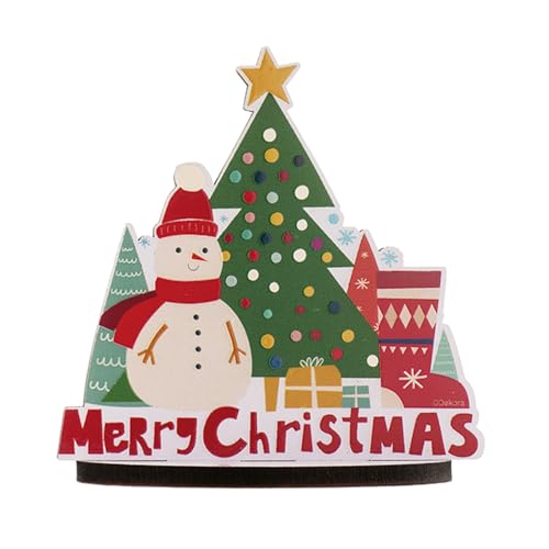 dekora - Cake Topper mit der Angabe „Merry Christmas" - Weihnachten Tortendekoration Lebensmittelsicher - Bemaltes Topping zum Verzieren von Weihnachtstorten - Abmessungen 11 x 11 cm von dekora