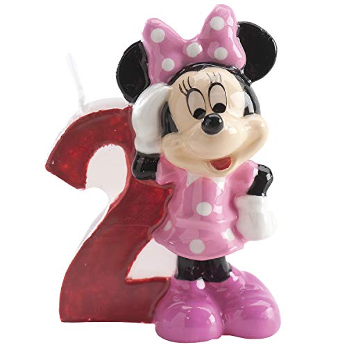 dekora Minnie Mouse Kerze - Zahl 2 - Bunt von dekora