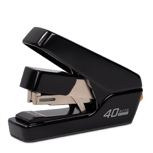 Effortless Desktop Stapler, Heavy Duty Stapler, 40-50 Sheet Capacity, One Finger, No Effort, includes Staples & Staple Remover, Black von deli