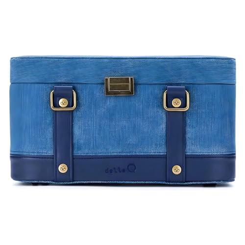 Della Q 22252 Train Case, Polyethylen (PE) Canvas Leder, Indigo, Einheitsgröße von Della Q