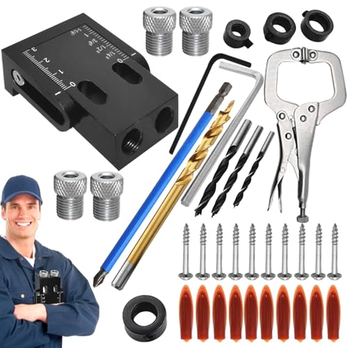 demaxiyad Bohrer Jig für abgewinkelte Löcher, Taschenloch -Jig -Kit,Bohrer Puncher Locator | Tragbares Werkzeug 15 ° Winkel Jig Kit präziser -Locator für genaue Taschenlöcher von demaxiyad