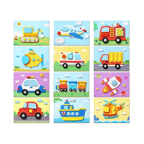 demaxiyad EVA-Schaum-Aufkleber-Puzzlespiel, Aufkleber-Kunstsets für Kinder - Cartoon-Lernspielzeug | Mosaik-Sticker-Kunst-Sets für Weihnachtsstrumpf-Geschenke im Kindergarten von demaxiyad