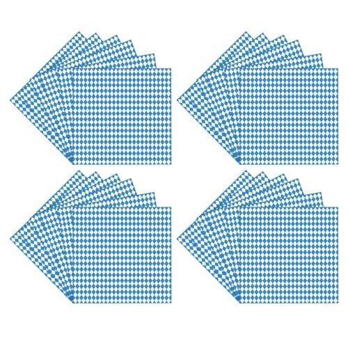 demaxiyad Oktoberfest-Dekorationsset, Oktoberfest-Sammelzubehör - 24-teiliges Oktoberfest-Geschirr-Set | Blau-weiße Flaggen-Karodekorationen bedienen 24 Gäste beim deutschen Oktoberfest von demaxiyad