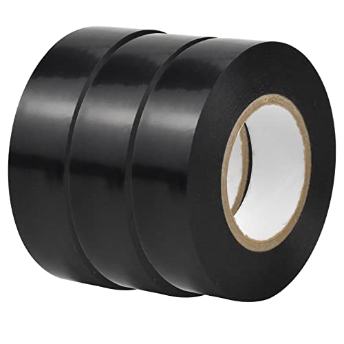 3 Rollen Isolierband Schwarz, 20m X 19mm Klebeband Schwarz, Selbstklebendes Klebeband, Hitzebeständiges Elektriker Klebeband, für Isolierung, Flammschutzmittel, BüNdelung und Drahtreparatur von dentedeleao