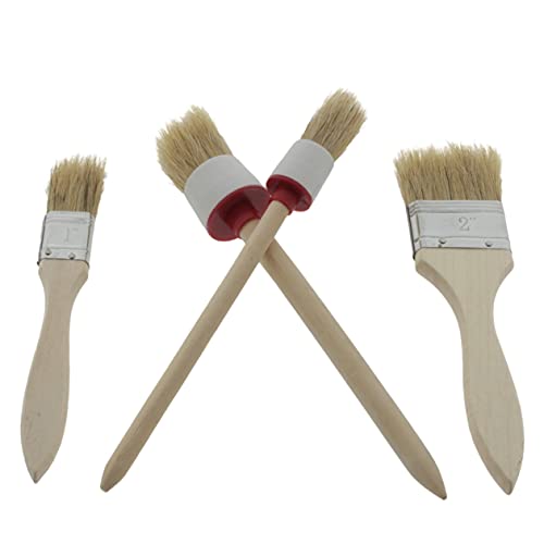 der kleine Handwerker Pinsel Set 4 TLG Rundpinsel und Flachpinsel für Farben und Lacke mit Synthetik Borsten und Holzgriff von der kleine Handwerker