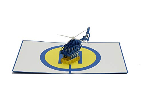 design3dkarten® Hubschrauber, Helikopter, Heli, Hubi, Gutschein Hubschrauberflug, 3D Klappkarte, Pop Up Karte, Glückwunschkarte, Grußkarte, Geschenkkarte von design3dkarten