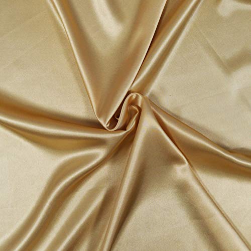 Satinstoff - 3 Meter Stoff aus fließendem Satin, Polyester/Elastan – wunderschöne Qualität – Stoff für Kleid, Rock oder Tunika (Golden) von designers-factory