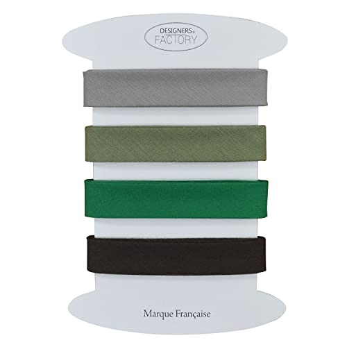 Set von 4 einfarbige Schrägband - Mehrere Farben erhältlich - 2 Meter pro Farbe - Schrägband aus Baumwolle in sehr guter Qualität (Set D) von designers-factory