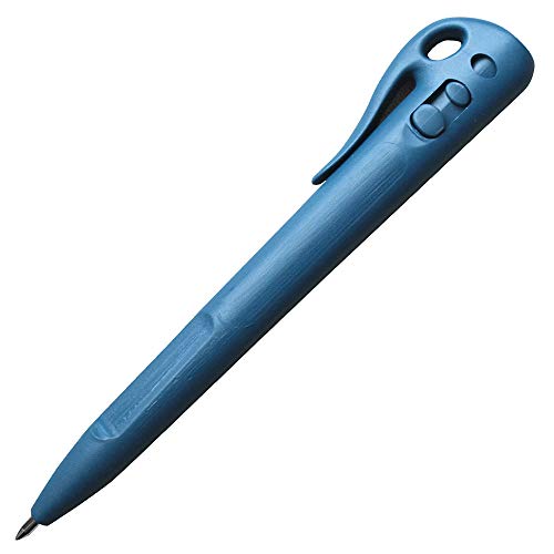 Detektierbarer Kugelschreiber, robust, einziehbare Mine mit Clip - detectable retractable pen (20 Stück, Blau) von detektierbar.de