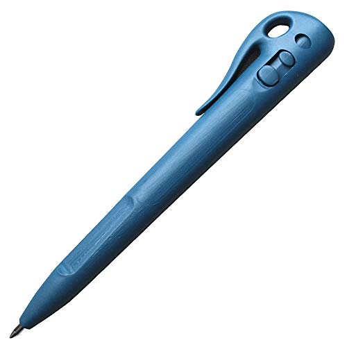 Detektierbarer Kugelschreiber, robust, einziehbare Mine mit Clip - detectable retractable pen (50 Stück, Blau) von detektierbar.de