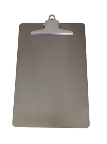 Klemmbrett aus Edelstahl, Schreibplatte, Clipboard, detektierbar, Din A4, H35,5cm x B22,8cm von detektierbar.de