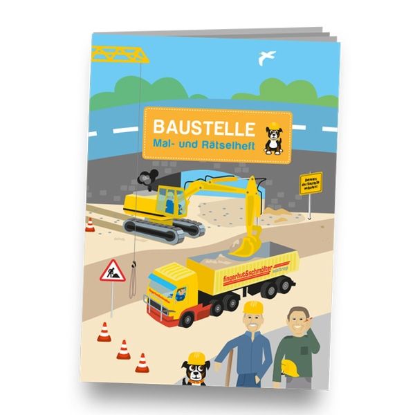 Gastgeschenke Mal-und Rätselheft "Baustelle", DIN A6 zum Kindergeburtstag von dh-konzept