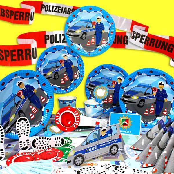 Polizei Party Komplett-Set XXL, 89-teilig, für bis zu 6 Gäste von dh-konzept