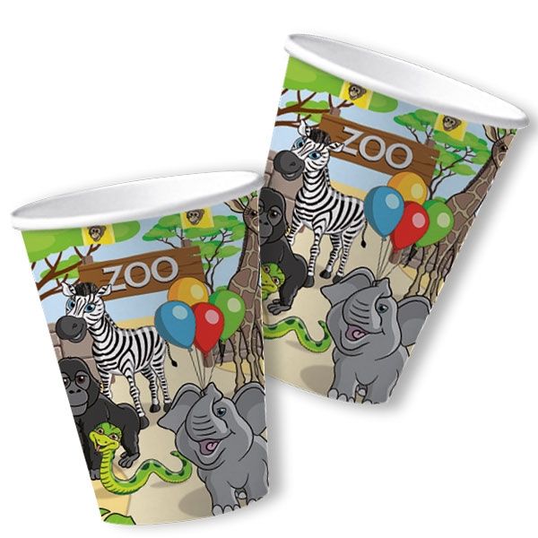 Zoo Becher, Zoo Kindergeschirr, 8 Stk, Vol. 200ml von dh-konzept