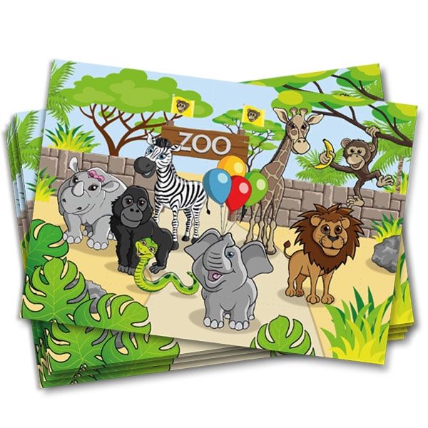 Zoo Platzdeckchen, Untersetzer, 8 Stk, 38cm x 27cm von dh-konzept