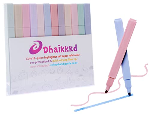 dhaikkkd bunte textmarker pack of 12 highlighter pen tag stift büro gadgets brush pen mextmarker marker pastell leuchtstifte von dhaikkkd