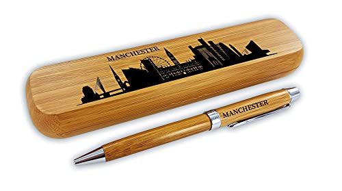 die stadtmeister Kugelschreiber-Set Bambus Skyline Manchester von die stadtmeister