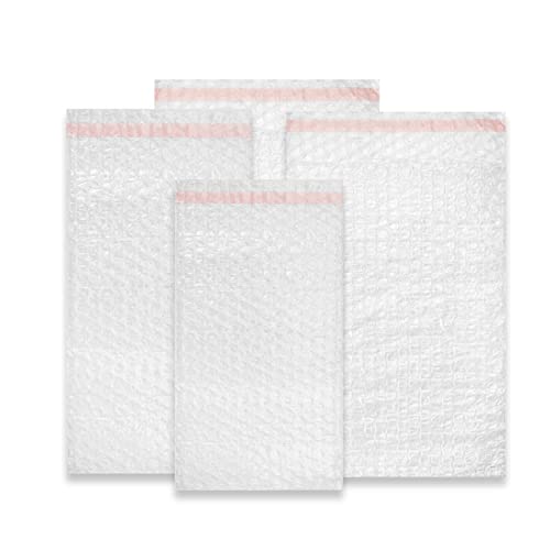 Luftpolstertaschen Flachbeutel Bubble Bags aus Luftpolsterfolie Versandtaschen Bubble-Bags, Transparente Luftpolstertaschen,aus Folie Luftpolsterversandtaschen (100, 350 x 450 + 50 mm) von dimapax