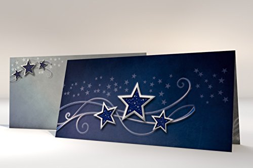 Weihnachtskarten Simply Stars | 50 Klappkarten DIN LANG + 50 passende Kuverts | einfach bedruckbarer Einleger | für Ink Laser Copy Hand von dirxbuschinger