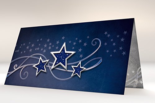 Weihnachtskarten Simply Stars | Klappkarten DIN LANG | einfach bedruckbarer Einleger | passende Kuverts | für Ink Laser Copy Hand (10 Karten) von dirxbuschinger