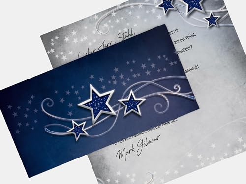 Weihnachtskarten Simply Stars | Klappkarten DIN LANG | einfach bedruckbarer Einleger | passende Kuverts | für Ink Laser Copy Hand (100 Karten) von dirxbuschinger