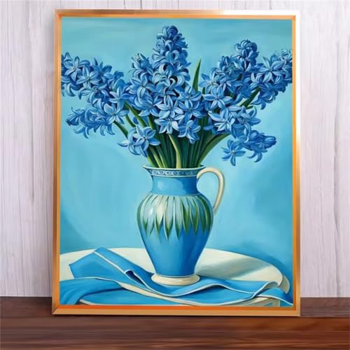 Blumenkunst Malen Nach Zahlen Erwachsene,DIY Framed DIY Handgemalt Ölgemälde Leinwand Kits Mit Pinsels und Acrylfarbe Als Geschenke und Heimdekoration 30x40cm von ditlvy