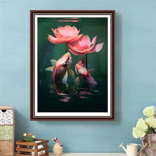 Rosa Lotusblume Malen Nach Zahlen Erwachsene,DIY Framed DIY Handgemalt Ölgemälde Leinwand Kits Mit Pinsels und Acrylfarbe Als Geschenke und Heimdekoration 60x75cm von ditlvy