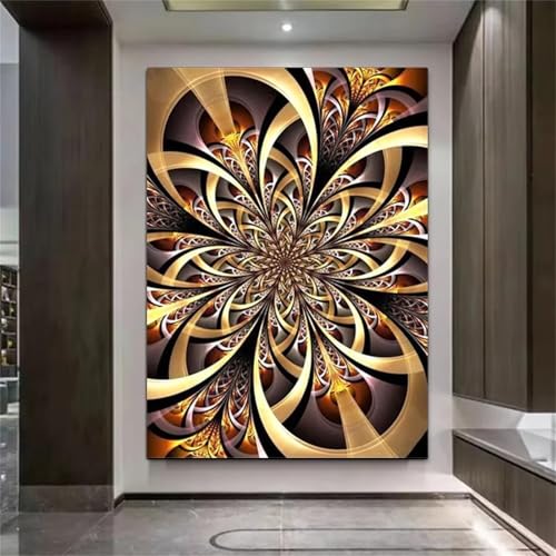 ditlvy 5D Diamond Painting Erwachsene Kits Abstract Mandala DIY Diamond Painting Bilder Round Drill für Kinder Erwachsene Home Wand Décor 50x70cm von ditlvy