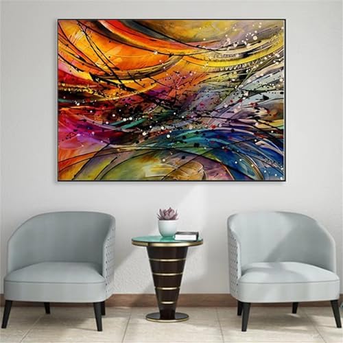 ditlvy 5D Diamond Painting Erwachsene Kits Abstrakte Kunst Malerei DIY Diamond Painting Bilder Round Drill für Kinder Erwachsene Home Wand Décor 25x45cm von ditlvy