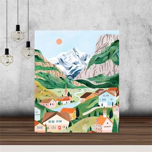 ditlvy 5D Diamond Painting Erwachsene Kits Abstrakte Stadt DIY Diamond Painting Bilder Round Drill für Kinder Erwachsene Home Wand Décor 25x45cm von ditlvy