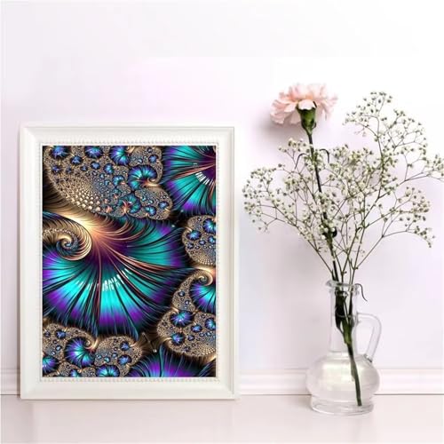 ditlvy 5D Diamond Painting Erwachsene Kits Abstrakte blaue lila Kunst DIY Diamond Painting Bilder Round Drill für Kinder Erwachsene Home Wand Décor 80x100cm von ditlvy