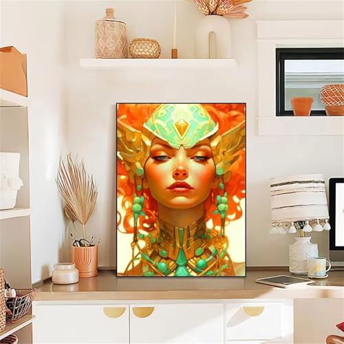 ditlvy 5D Diamond Painting Erwachsene Kits Abstrakte geheimnisvolle Frau DIY Diamond Painting Bilder Round Drill für Kinder Erwachsene Home Wand Décor 50x70cm von ditlvy