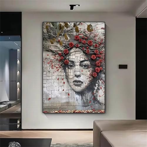 ditlvy 5D Diamond Painting Erwachsene Kits Abstraktes Wandmädchen DIY Diamond Painting Bilder Round Drill für Kinder Erwachsene Home Wand Décor 40x60cm von ditlvy