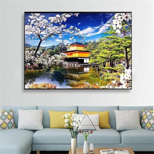 ditlvy 5D Diamond Painting Erwachsene Kits Blick auf den Dachboden DIY Diamond Painting Bilder Round Drill für Kinder Erwachsene Home Wand Décor 90x110cm von ditlvy