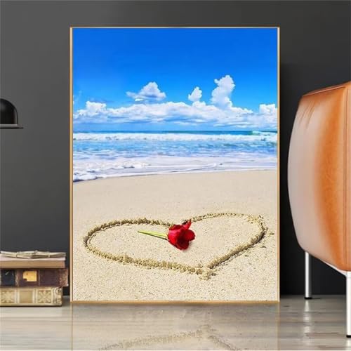 ditlvy 5D Diamond Painting Erwachsene Kits Strand Liebe DIY Diamond Painting Bilder Round Drill für Kinder Erwachsene Home Wand Décor 100x130cm von ditlvy