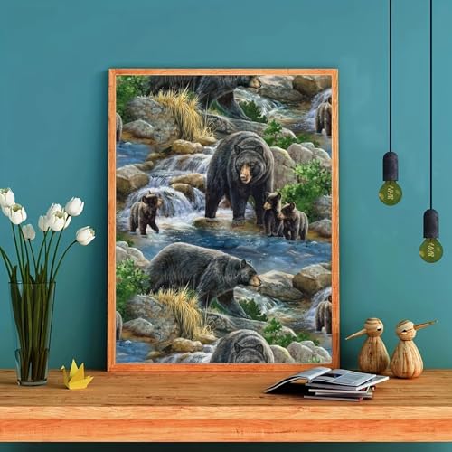 ditlvy 5D Diamond Painting Erwachsene Kits Tierbär DIY Diamond Painting Bilder Round Drill für Kinder Erwachsene Home Wand Décor 40x60cm von ditlvy