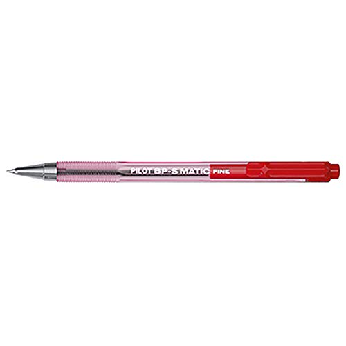 Pilot BP-S Matic Clip-on einziehbarer Ballpoint Pen Fino Rojo 1 Stück – Bolígrafo (Rojo, Rojo, Transparent, Clip-on einziehbar, Ballpoint Pen, Fino, Ambidextro, 1 Stück von Pilot