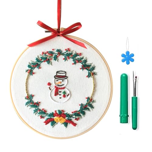 divuukyi Stickerei-Starter-Kits mit Weihnachtsmuster, Stickset für Anfänger, vollständige Palette von geprägten Sticksets von divuukyi