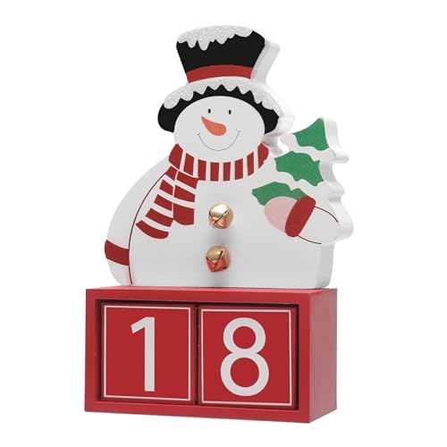 diwedaso Weihnachts Schneemann Kalender, Geschenkidee für Dekoration, Holz, wiederverwendbar, Weihnachtsdekoration, Weihnachtsdekoration von diwedaso