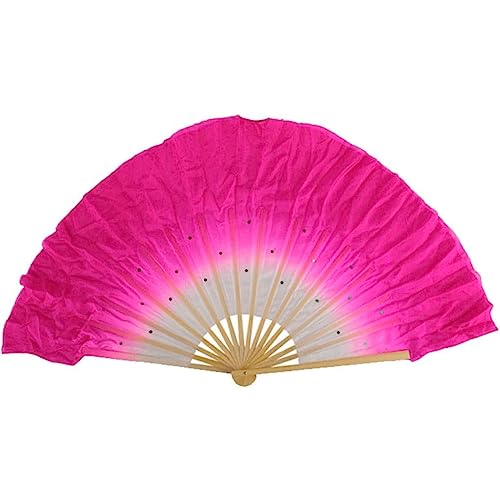 Handfächer, Handfächer im klassischen Stil aus Seidenmaterial, doppelseitiger Faltfächer for Dekorieren von Tanz-/Cosplay-/Hochzeits-/Party-Requisiten, kühlender Tanzfächer im Sommer.(Pink) von djgkENVQ