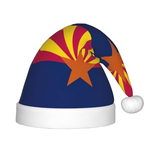 dkkuvt Arizona-Flaggen-Druck, festlich, lustig, Unisex, Weihnachtsmütze, für die meisten Weihnachtsfeiern, Urlaubsbedarf, Weihnachtsmützen von dkkuvt