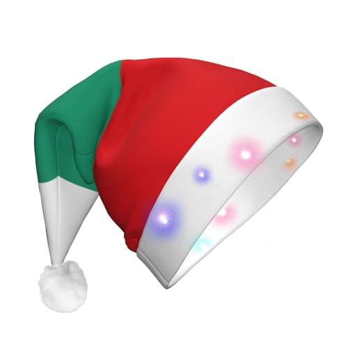 dkkuvt Bulgarische Flagge, LED-Weihnachtsmütze, Weihnachtsmannmütze, Weihnachtsmannmütze, Weihnachtsfeierhut, Neujahr, festliches Party-Zubehör von dkkuvt