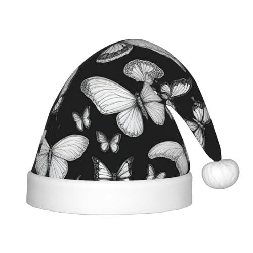 dkkuvt Handgezeichneter farbiger Schmetterling, 1 Druck, festlicher Spaß, Unisex, Weihnachtsmütze, die meisten Weihnachtsfeiern, Urlaubsbedarf, Weihnachtsmützen von dkkuvt