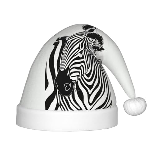 dkkuvt Weihnachtsmütze mit Zebra-Druck, festlich, lustig, Unisex, für die meisten Weihnachtsfeiern, Urlaubsbedarf, Weihnachtsmütze von dkkuvt