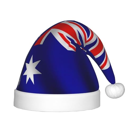 dkkuvt Weihnachtsmütze mit australischer Flagge, festlich, lustig, unisex, für die meisten Weihnachtsfeiern, Urlaubsbedarf, Weihnachtsmütze von dkkuvt