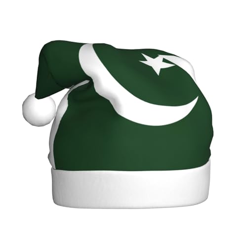 dkkuvt Weihnachtsmütze mit pakistanischer Flagge, bedruckt, 53–60 cm, Weihnachtszubehör, Partyzubehör, Urlaub, Nikolausmütze von dkkuvt