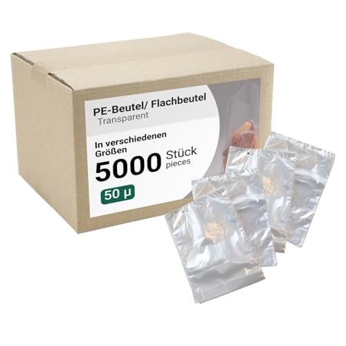 dm-folien PE-Beutel 4000 Stück I viele Größen I 120x180mm I Lebensmittelechte Flachbeutel 50µ I Transparente Beutel aus LDPE I Reißfeste Verpackungsbeutel für Lebensmittel, Dokumente & Schrauben von dm-folien gmbh