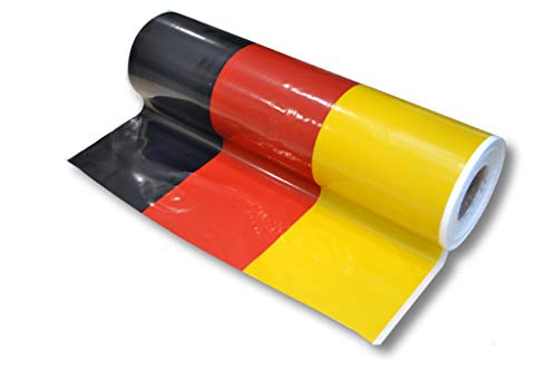 Tischdecke, Biertischdecke, Tischtuch, Tischläufer, Jumborolle 0,7 x 2,4 m (100 Stück), schwarz - rot - Gold, abwaschbar von dm-folien gmbh