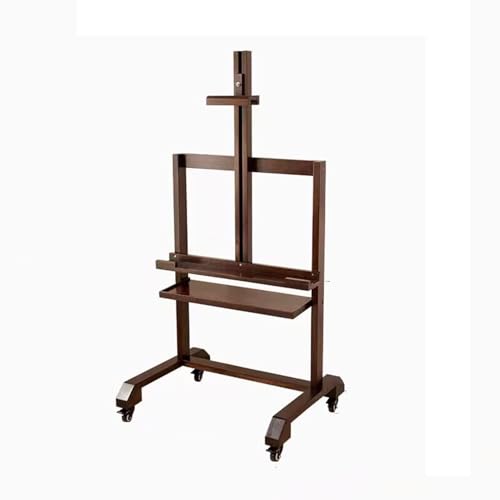 dmartN Verstellbares TV-Rack aus Massivholz - Stand-TV-Ständer aus Holz, Staffelei, robuster mobiler TV-Wagen mit Ablagefläche, modernes Klassenzimmer zu Hause(B-One-Size) von dmartN